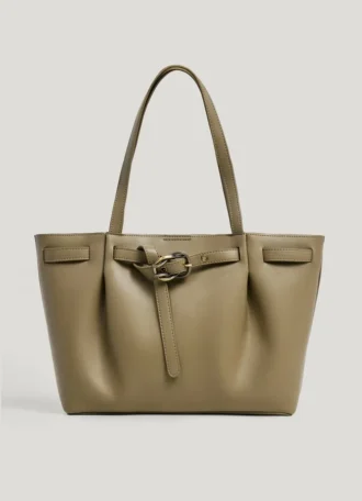 Bolso tote con efecto piel