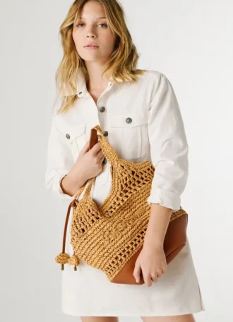 Bolso tote de rafia