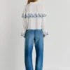 Camisa con volantes bordados