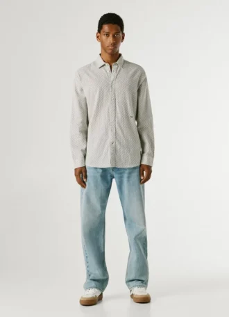 Camisa de corte regular con estampado geométrico