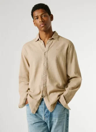 Camisa de corte regular teñida en prenda