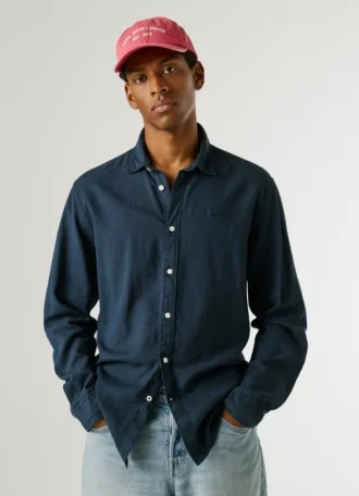 Camisa de corte regular teñida en prenda