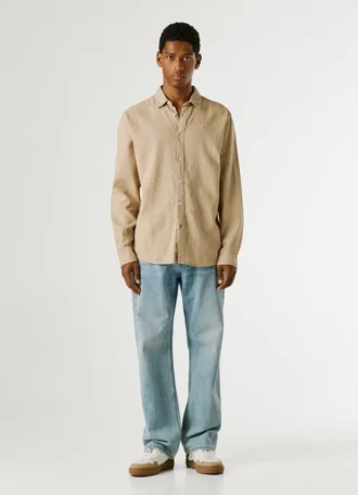 Camisa de corte regular teñida en prenda