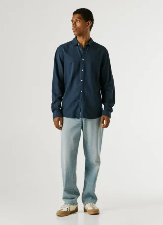 Camisa de corte regular teñida en prenda