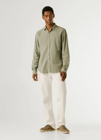 Camisa de corte regular teñida en prenda