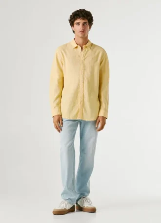 Camisa de corte regular teñida en prenda