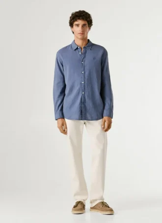Camisa de corte regular teñida en prenda