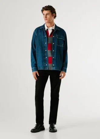 Camisa de denim de corte holgado