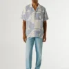 Camisa de patchwork con cuello cubano Camisa de patchwork con cuello cubano