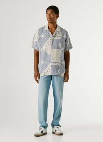 Camisa de patchwork con cuello cubano