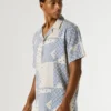 Camisa de patchwork con cuello cubano Camisa de patchwork con cuello cubano