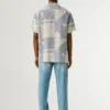 Camisa de patchwork con cuello cubano Camisa de patchwork con cuello cubano