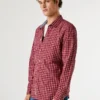 Camisa de popelín a cuadros de corte entallado Camisa de popelín a cuadros de corte entallado