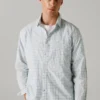Camisa de popelín a cuadros de corte regular Camisa de popelín a cuadros de corte regular