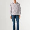 Camisa de popelín a rayas de corte regular