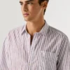 Camisa de popelín a rayas de corte regular