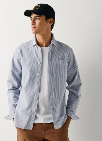 Camisa Oxford a rayas de corte regular