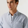 Camisa Oxford a rayas de corte regular