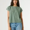 Camiseta con detalles florales calados Camiseta con detalles florales calados