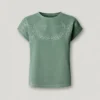 Camiseta con detalles florales calados Camiseta con detalles florales calados