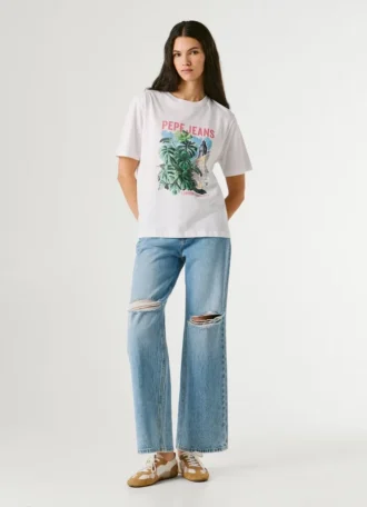 Camiseta con estampado artístico