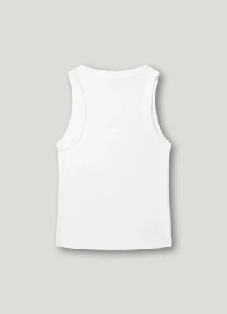 Camiseta con estampado del logotipo y cuello acanalado