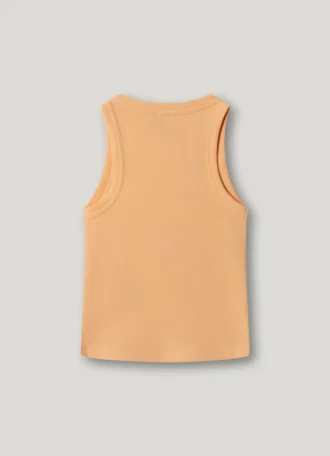 Camiseta con estampado del logotipo y cuello acanalado