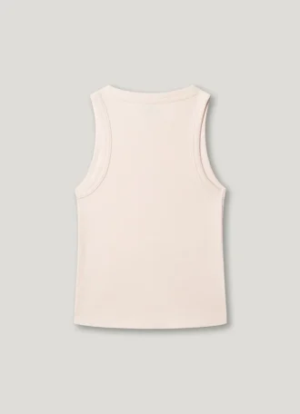 Camiseta con estampado del logotipo y cuello acanalado