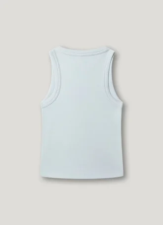 Camiseta con estampado del logotipo y cuello acanalado