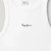 Camiseta con estampado del logotipo y cuello acanalado