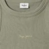 Camiseta con estampado del logotipo y cuello acanalado