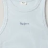Camiseta con estampado del logotipo y cuello acanalado
