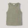 Camiseta con estampado del logotipo y cuello acanalado