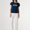 Camiseta con logo floral estampado
