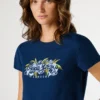 Camiseta con logo floral estampado
