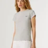 Camiseta con logotipo bordado y cuello acanalado Camiseta con logotipo bordado y cuello acanalado