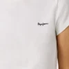 Camiseta con logotipo bordado y cuello acanalado Camiseta con logotipo bordado y cuello acanalado