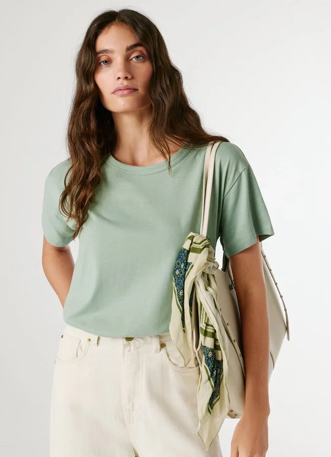 Camiseta con logotipo de strass Camiseta con logotipo de strass