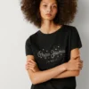 Camiseta con logotipo de strass Camiseta con logotipo de strass