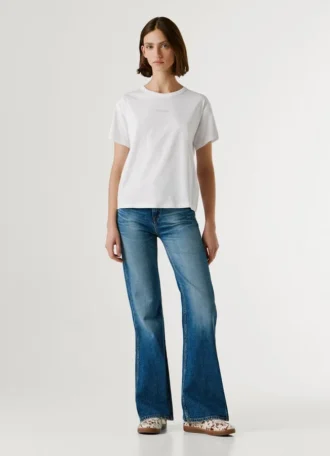Camiseta con logotipo de strass