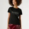 Camiseta con logotipo de strass Camiseta con logotipo de strass