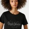 Camiseta con logotipo de strass Camiseta con logotipo de strass
