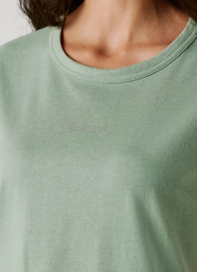 Camiseta con logotipo de strass Camiseta con logotipo de strass