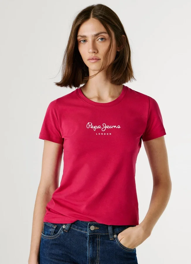 Camiseta de corte ajustado con estampado de logotipo Camiseta de corte ajustado con estampado de logotipo