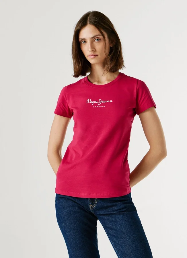 Camiseta de corte ajustado con estampado de logotipo Camiseta de corte ajustado con estampado de logotipo