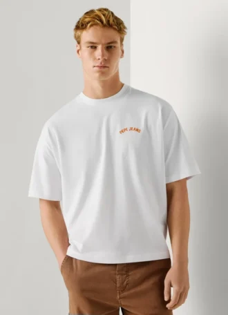 Camiseta de corte ancho con estampado en la espalda