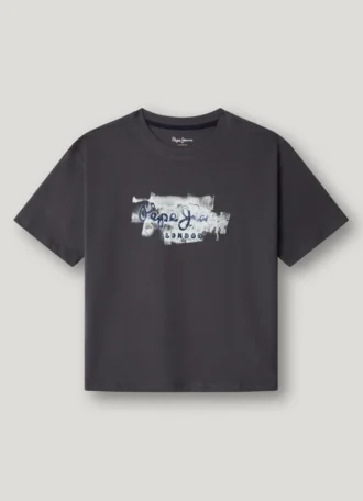 Camiseta de corte holgado con estampado del logotipo