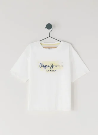 Camiseta de corte holgado con estampado del logotipo