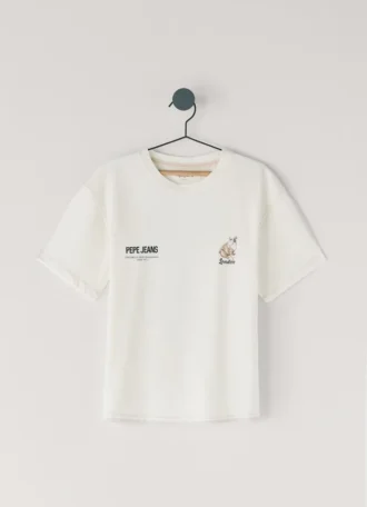 Camiseta de corte holgado con estampado en la espalda