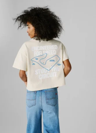 Camiseta de corte holgado con estampado en la espalda